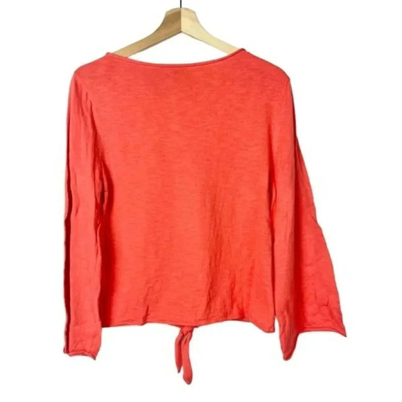 J. Crew Boatneck Coral Tie Front Sweater M - Picture 3 of 5